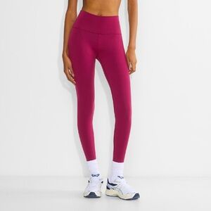 Aritzia TNA (TNAction) Medium Bold Pink Athletic Leggings with Ribbed Waistband